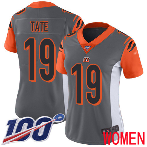 Cincinnati Bengals Limited Silver Women Auden Tate Jersey NFL Footballl #19 100th Season Inverted Legend
